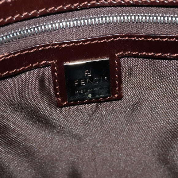 FENDI Zucca Canvas Hand Bag Black Brown Auth ar13658