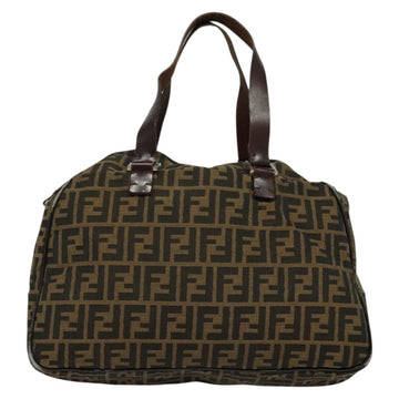 FENDI Zucca Canvas Hand Bag Black Brown Auth ar13658 - 0