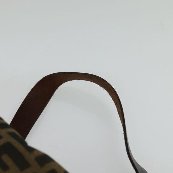 FENDI Zucca Canvas Hand Bag Black Brown Auth ar13658