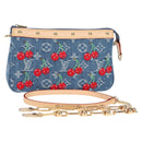 LOUIS VUITTON Monogram Denim Cherry Pochette Brand Blue M13994 LV Auth ar13663SM-1