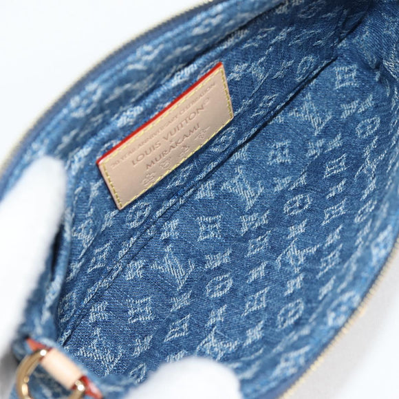 LOUIS VUITTON Monogram Denim Cherry Pochette Brand Blue M13994 LV Auth ar13663SM