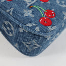 LOUIS VUITTON Monogram Denim Cherry Pochette Brand Blue M13994 LV Auth ar13663SM-7