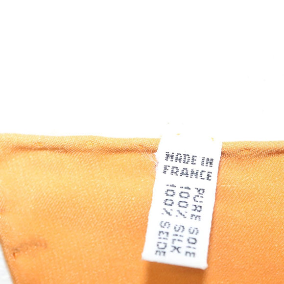 LOUIS VUITTON Scarf Silk Orange LV Auth ar13672