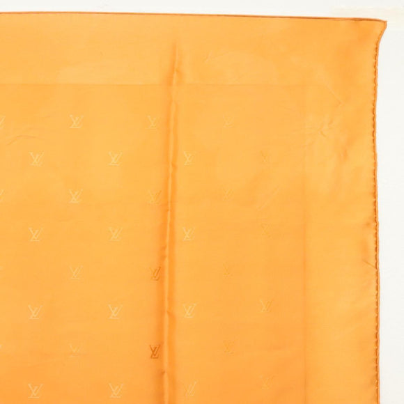 LOUIS VUITTON Scarf Silk Orange LV Auth ar13672