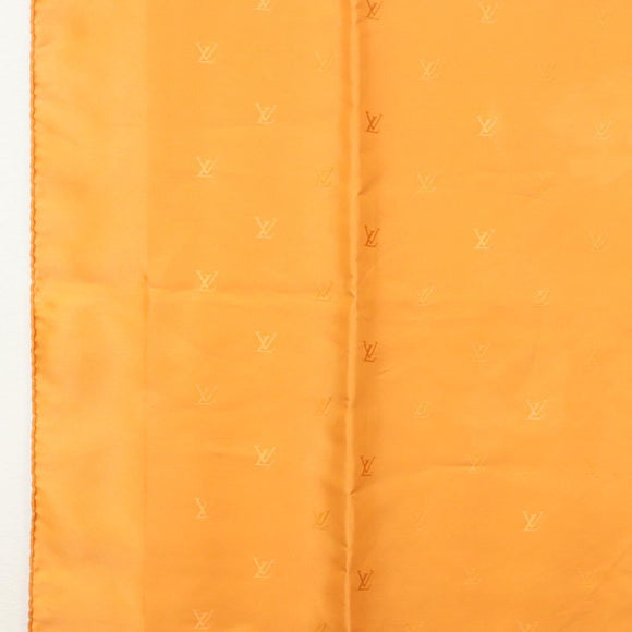 LOUIS VUITTON Scarf Silk Orange LV Auth ar13672