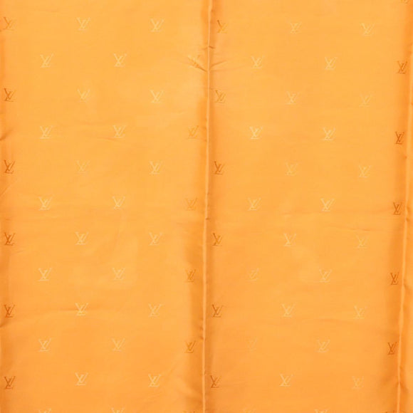 LOUIS VUITTON Scarf Silk Orange LV Auth ar13672