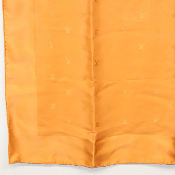 LOUIS VUITTON Scarf Silk Orange LV Auth ar13672