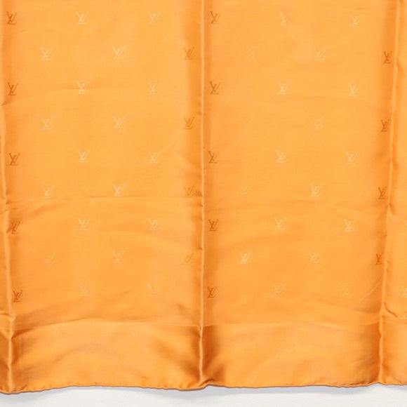 LOUIS VUITTON Scarf Silk Orange LV Auth ar13672