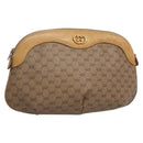 GUCCI Micro GG Supreme Pouch PVC Leather Beige Gold 039 119 0818 Auth ar13674-1
