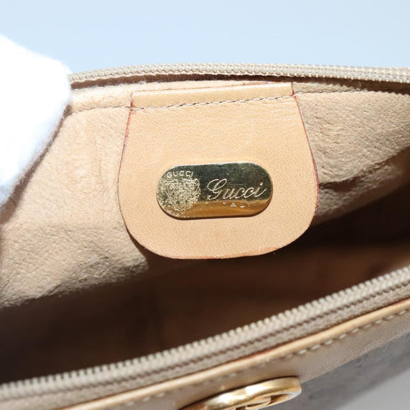 GUCCI Micro GG Supreme Pouch PVC Leather Beige Gold 039 119 0818 Auth ar13674