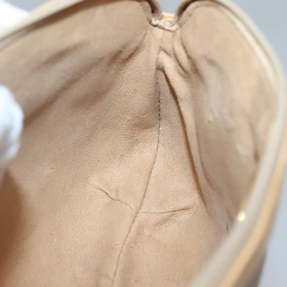 GUCCI Micro GG Supreme Pouch PVC Leather Beige Gold 039 119 0818 Auth ar13674