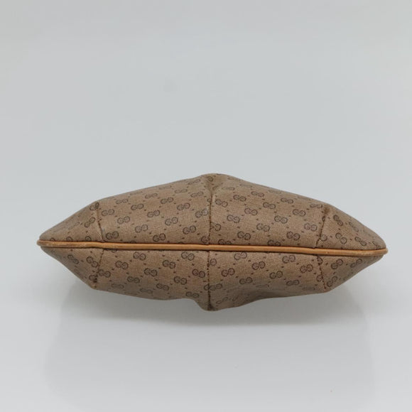 GUCCI Micro GG Supreme Pouch PVC Leather Beige Gold 039 119 0818 Auth ar13674