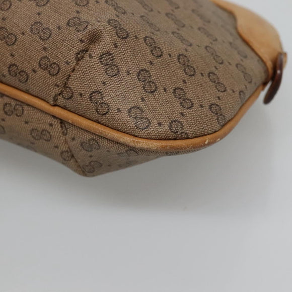 GUCCI Micro GG Supreme Pouch PVC Leather Beige Gold 039 119 0818 Auth ar13674