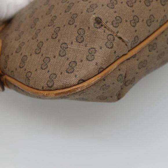 GUCCI Micro GG Supreme Pouch PVC Leather Beige Gold 039 119 0818 Auth ar13674