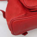 GUCCI Bamboo Backpack Suede Leather Red Gold 003 58 0030 Auth ar13675-13