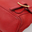 GUCCI Bamboo Backpack Suede Leather Red Gold 003 58 0030 Auth ar13675-14