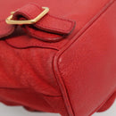 GUCCI Bamboo Backpack Suede Leather Red Gold 003 58 0030 Auth ar13675-15