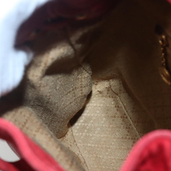 GUCCI Bamboo Backpack Suede Leather Red Gold 003 58 0030 Auth ar13675