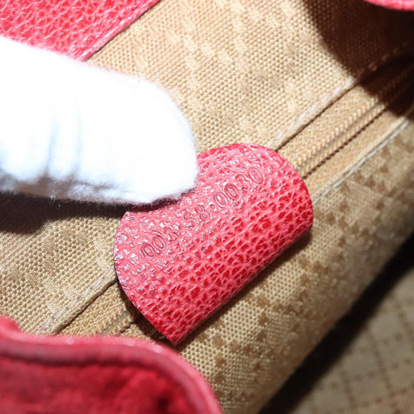 GUCCI Bamboo Backpack Suede Leather Red Gold 003 58 0030 Auth ar13675