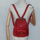 GUCCI Bamboo Backpack Suede Leather Red Gold 003 58 0030 Auth ar13675-23