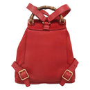 GUCCI Bamboo Backpack Suede Leather Red Gold 003 58 0030 Auth ar13675-3