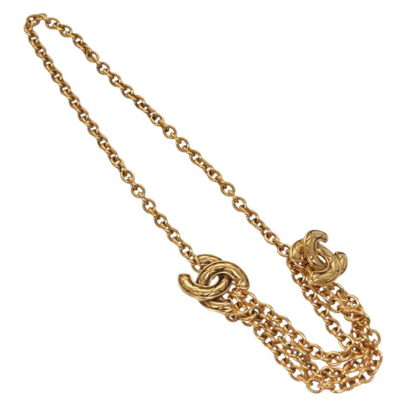 CHANEL COCO Mark Chain Belt metal 29.1"" Gold CC Auth ar13677V