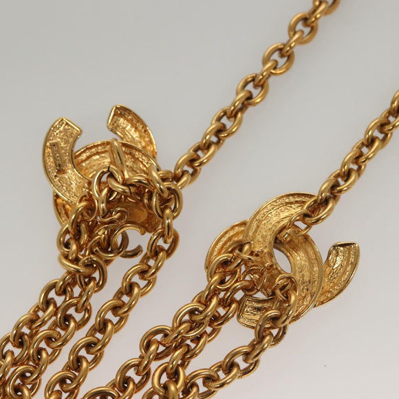 CHANEL COCO Mark Chain Belt metal 29.1"" Gold CC Auth ar13677V