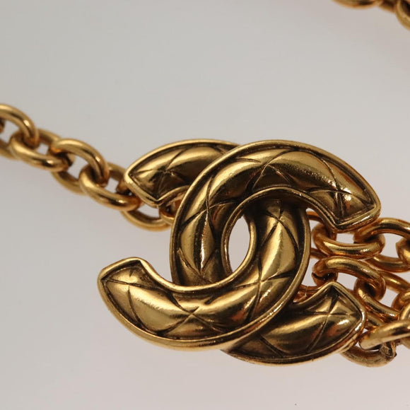 CHANEL COCO Mark Chain Belt metal 29.1"" Gold CC Auth ar13677V