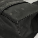 MCM Logogram Vicetos Tote Bag PVC Black Gold Auth ar13679-16