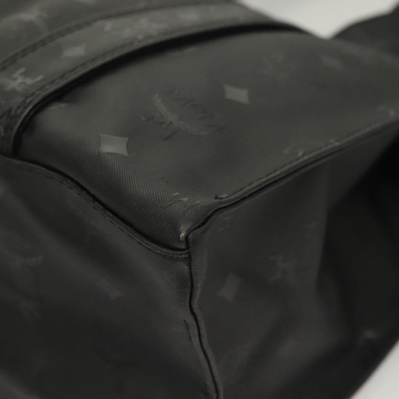 MCM Logogram Vicetos Tote Bag PVC Black Gold Auth ar13679