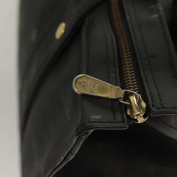MCM Logogram Vicetos Tote Bag PVC Black Gold Auth ar13679