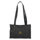 MCM Logogram Vicetos Tote Bag PVC Black Gold Auth ar13679-13