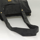 MCM Logogram Vicetos Tote Bag PVC Black Gold Auth ar13679-7