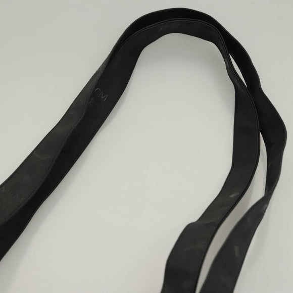 MCM Logogram Vicetos Tote Bag PVC Black Gold Auth ar13679