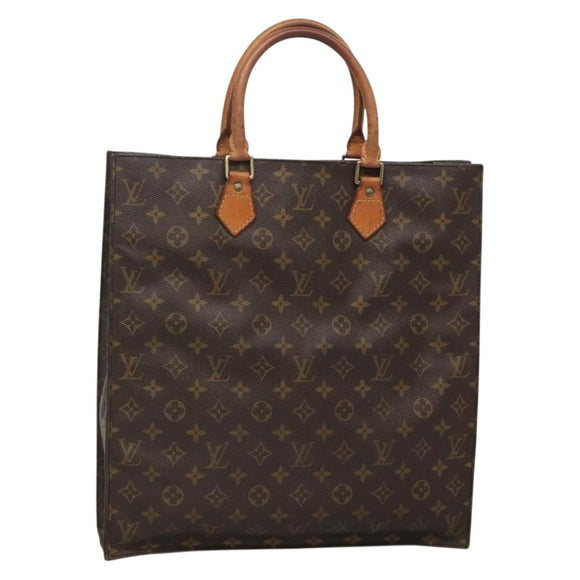 LOUIS VUITTON Monogram Sac Plat Hand Bag M51140 LV Auth ar13686