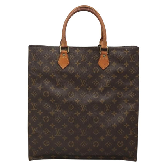 LOUIS VUITTON Monogram Sac Plat Hand Bag M51140 LV Auth ar13686