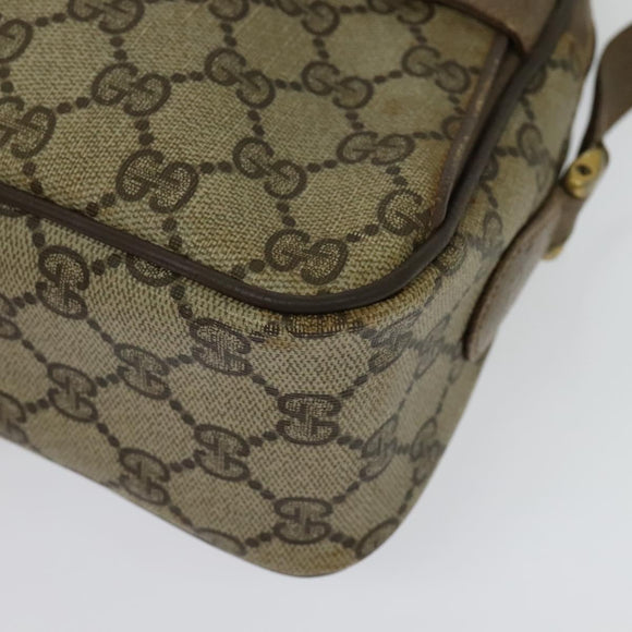 GUCCI GG Supreme Web Sherry Line Bag PVC Beige Gold 904 02 049 Auth ar13697