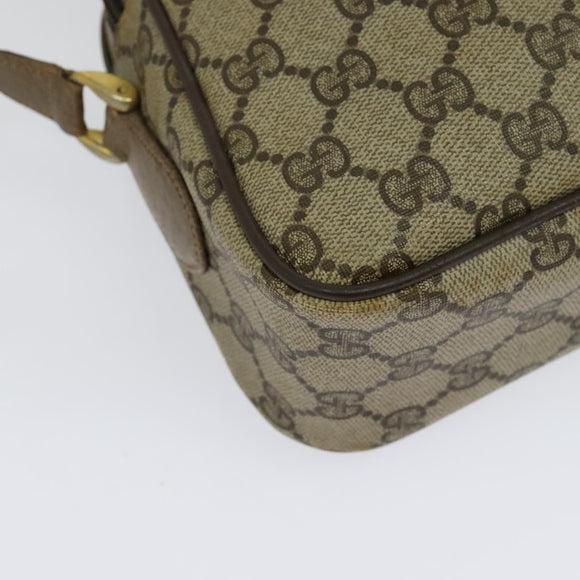 GUCCI GG Supreme Web Sherry Line Bag PVC Beige Gold 904 02 049 Auth ar13697