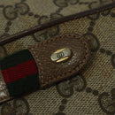 GUCCI GG Supreme Web Sherry Line Bag PVC Beige Gold 904 02 049 Auth ar13697-14