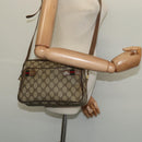 GUCCI GG Supreme Web Sherry Line Bag PVC Beige Gold 904 02 049 Auth ar13697-22