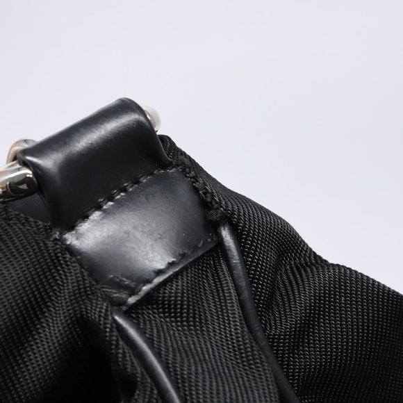 GUCCI Bamboo Shoulder Bag Nylon Black Silver 001 1577 Auth ar13698