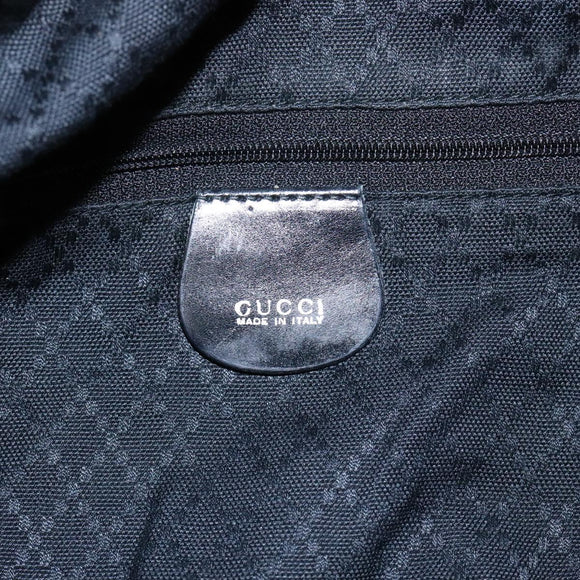 GUCCI Bamboo Shoulder Bag Nylon Black Silver 001 1577 Auth ar13698