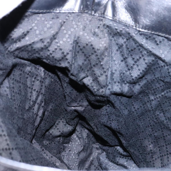 GUCCI Bamboo Shoulder Bag Nylon Black Silver 001 1577 Auth ar13698