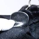 GUCCI Bamboo Shoulder Bag Nylon Black Silver 001 1577 Auth ar13698-12