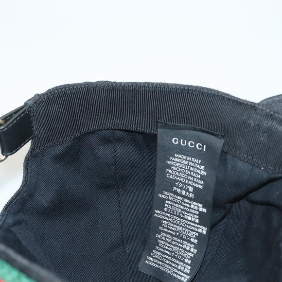 GUCCI GG Canvas Web Sherry Line Cap L Black Red Green 200035 Auth ar13699