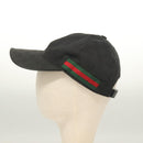 GUCCI GG Canvas Web Sherry Line Cap L Black Red Green 200035 Auth ar13699-3