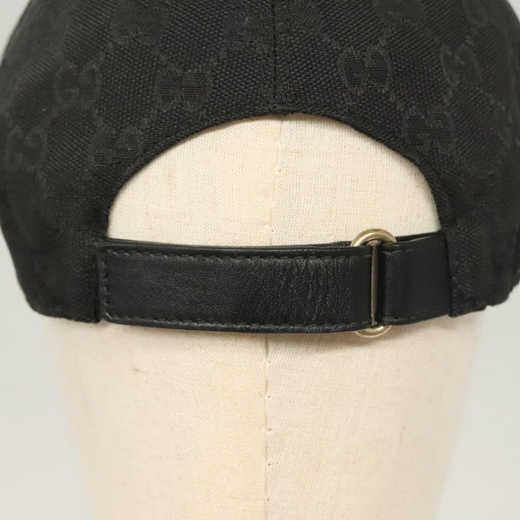 GUCCI GG Canvas Web Sherry Line Cap L Black Red Green 200035 Auth ar13699