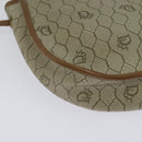 Christian Dior Honeycomb Canvas Shoulder Bag PVC Beige Gold Auth ar13702-15