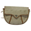 Christian Dior Honeycomb Canvas Shoulder Bag PVC Beige Gold Auth ar13702-13