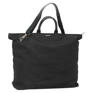GUCCI Hand Bag Nylon 2way Outlet Black Silver Auth ar13706